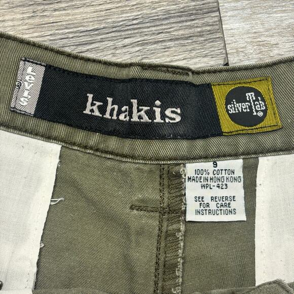 Vintage 90s Y2K Levi's Silver Tab Olive Green Women's 9 High Waist Khaki Shorts‎ - Picture 3 of 10